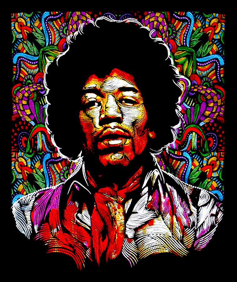 Jimi Hendrix Portrait Digital Art by Abhishek Kumar Pixels