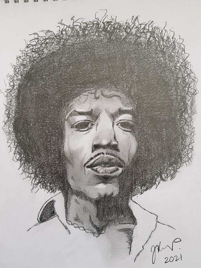 Jimi Hendrix Portrait Drawing by Joe Krarup - Fine Art America