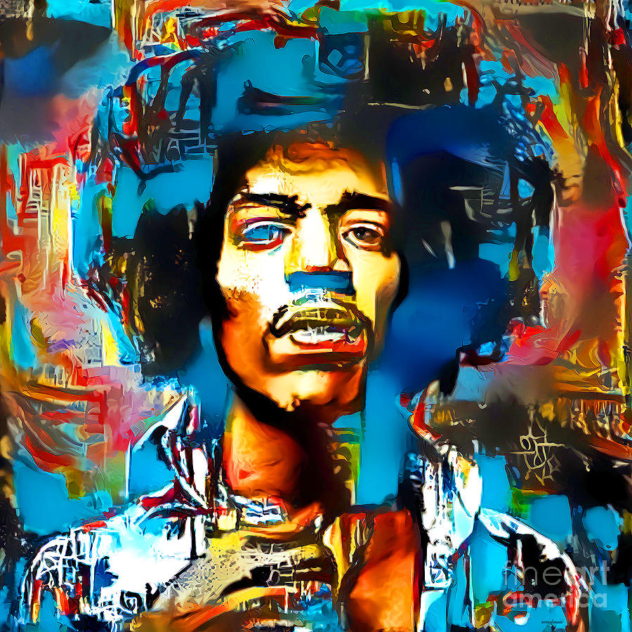 Jimi Hendrix Psychedelic 20211111 square Photograph by Wingsdomain Art and Photography