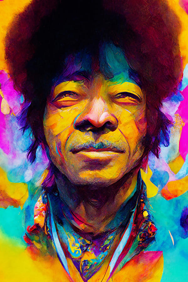 Jimi Hendrix Digital Art by Soundwave Art - Pixels