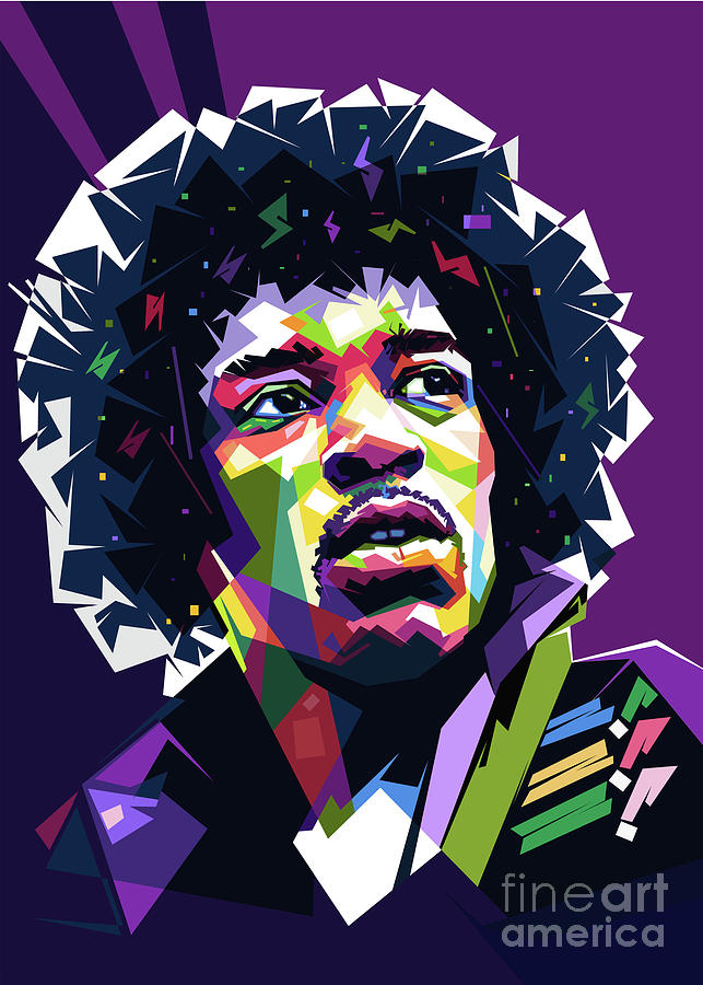 Jimi Hendrix Style Wpap Digital Art By Mis Susanti - Fine Art America