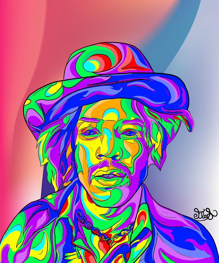 Jimi Hendrix - Trippy Portrait Digital Art by Florentine Schmitz | Fine ...