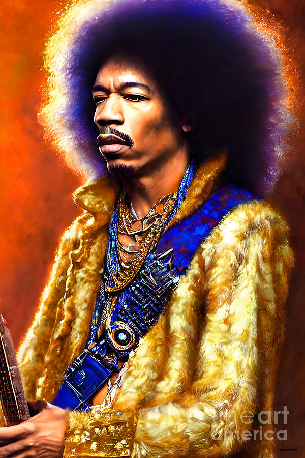 Jimi Hendrix Mixed Media - Jimi Hendrix Voodoo Child 20230323b by Wingsdomain Art and Photography