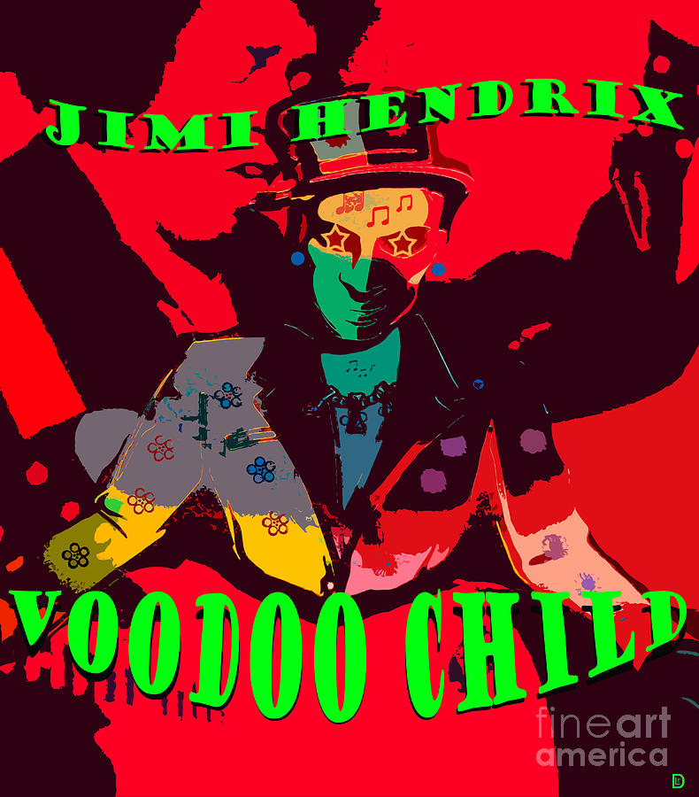 Jimi Hendrix Voodoo Child  Mixed Media by David Lee Thompson