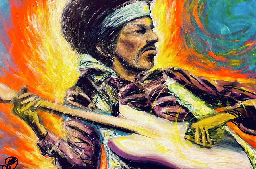 Jimi Hendrix Voodoo Chile Painting by David Weinholtz