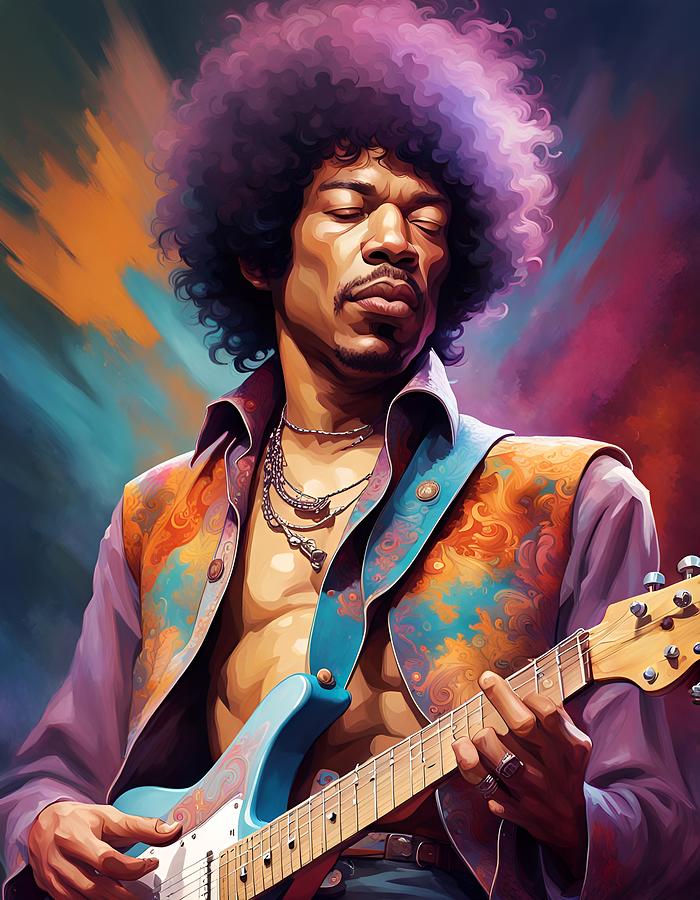 Jimi Hendrix Guitar Hero Painting