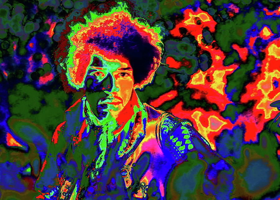 Jimi Digital Art by Larry Beat