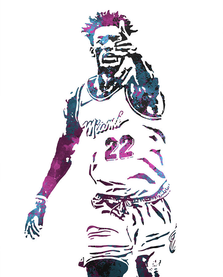 Jimmy Butler Miami Heat Shadows Pixel Art 1004 Mixed Media By Joe