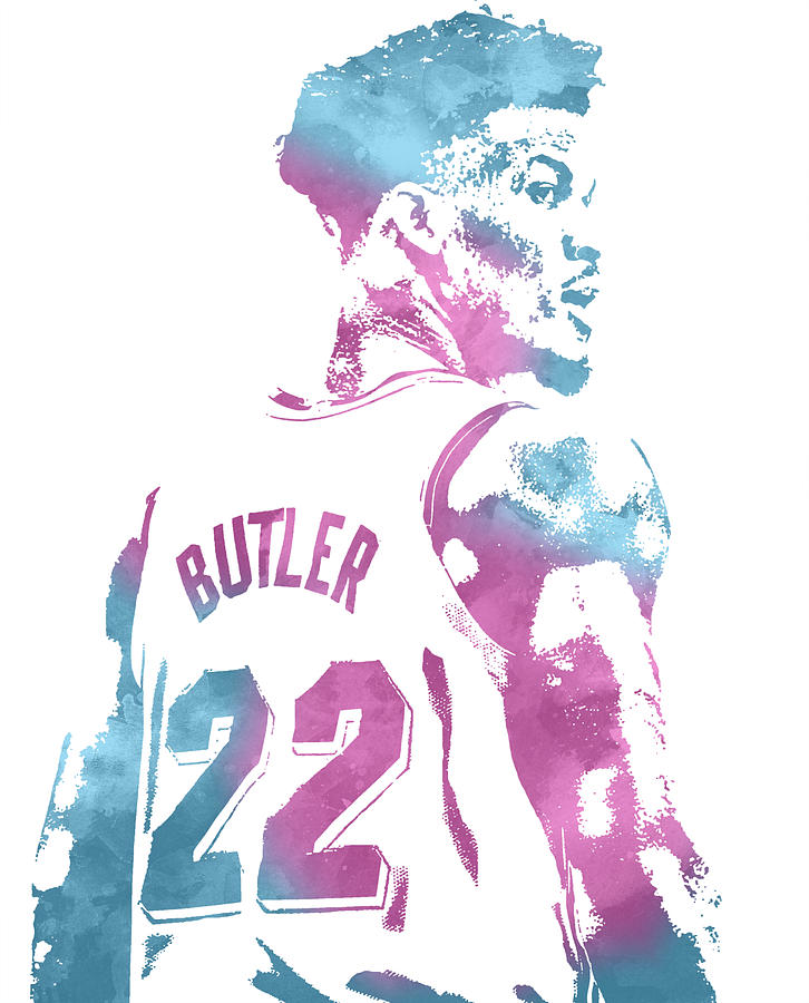 Jimmy Butler Miami Heat Watercolor Strokes Pixel Art 1 Beach Towel