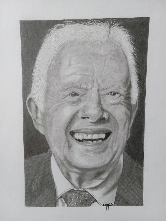 Jimmy Carter Drawing by Amie M Hanusosky Fine Art America