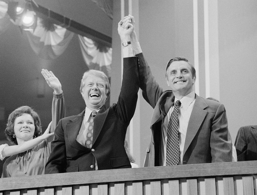 Jimmy Carter and Walter Mondale - DNC In New York 1976 Photograph by War Is Hell Store