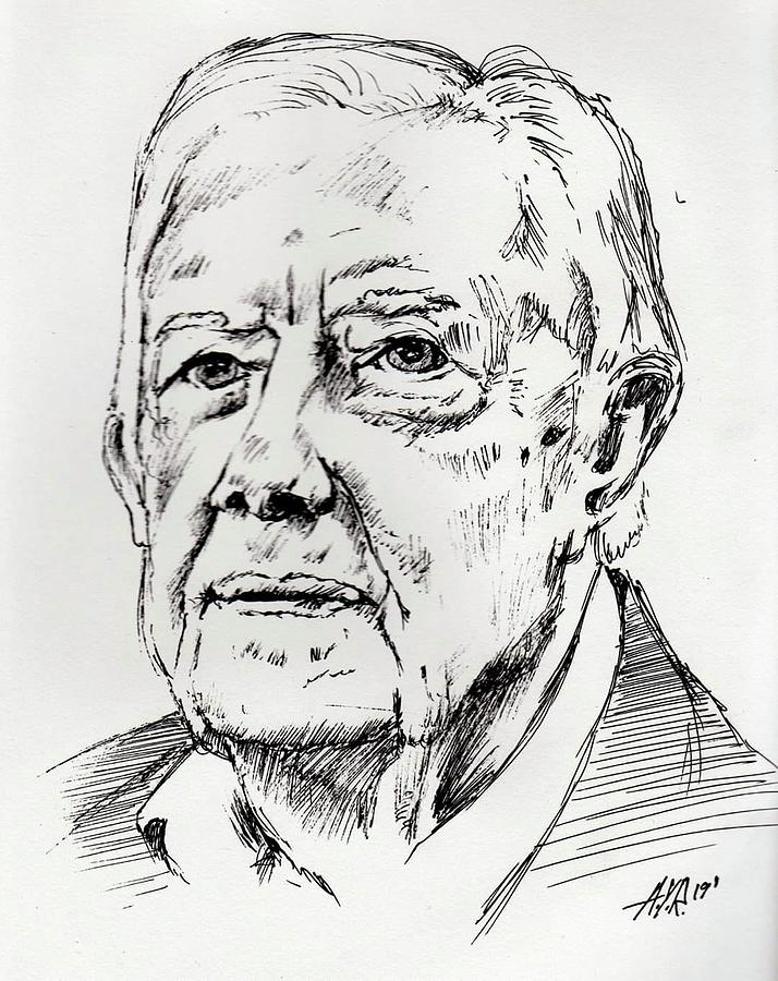 Jimmy Carter Drawing by Arnold Raj Fine Art America