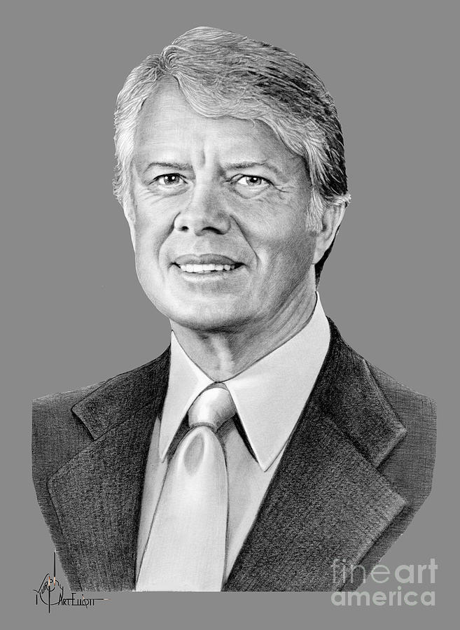 Jimmy Carter drawing Drawing by Murphy Art Elliott Fine Art America