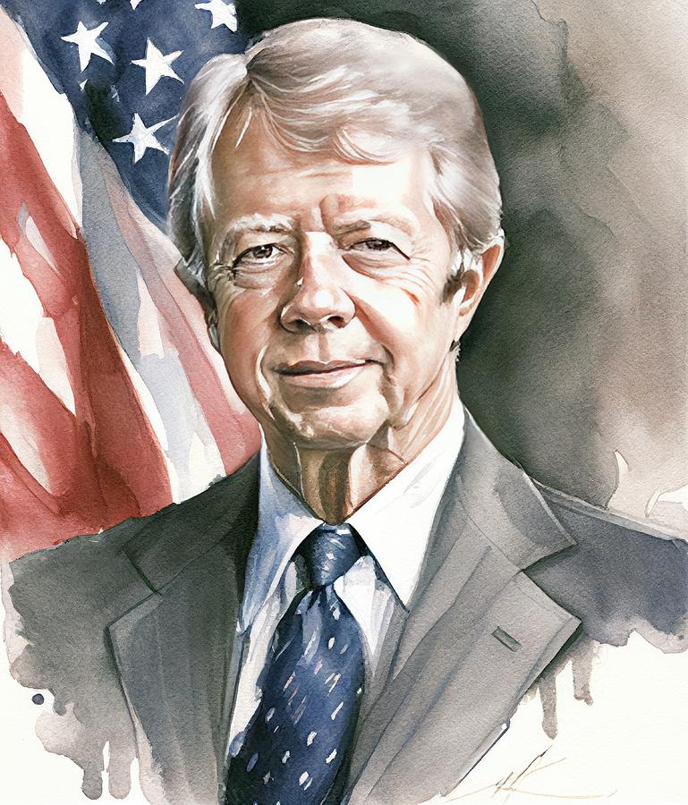 Jimmy Carter No.2 Painting by My Head Cinema - Fine Art America