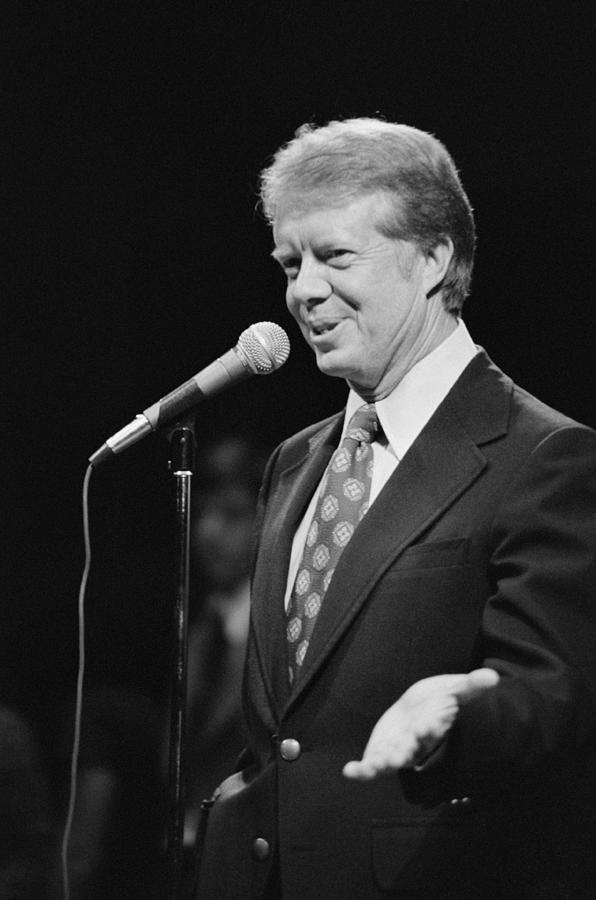 Jimmy Carter Speaking At Campaign Event - New York 1976 Photograph by War Is Hell Store