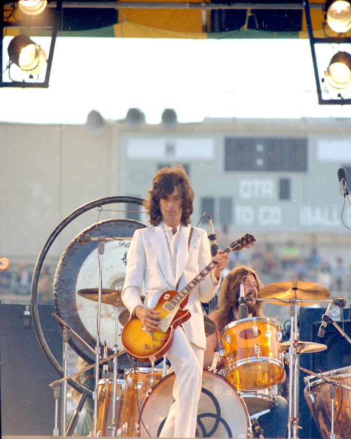 Jimmy Page Photograph - Jimmy Page and John Bonham, 1973 by Jimmy Page and John Bonham