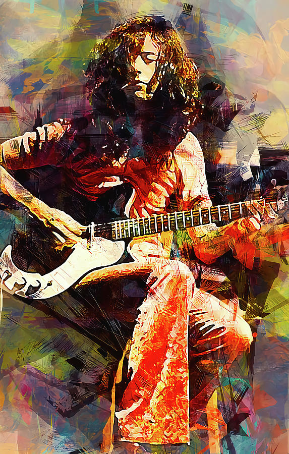 Jimmy Page Digital Art By Rock Addict