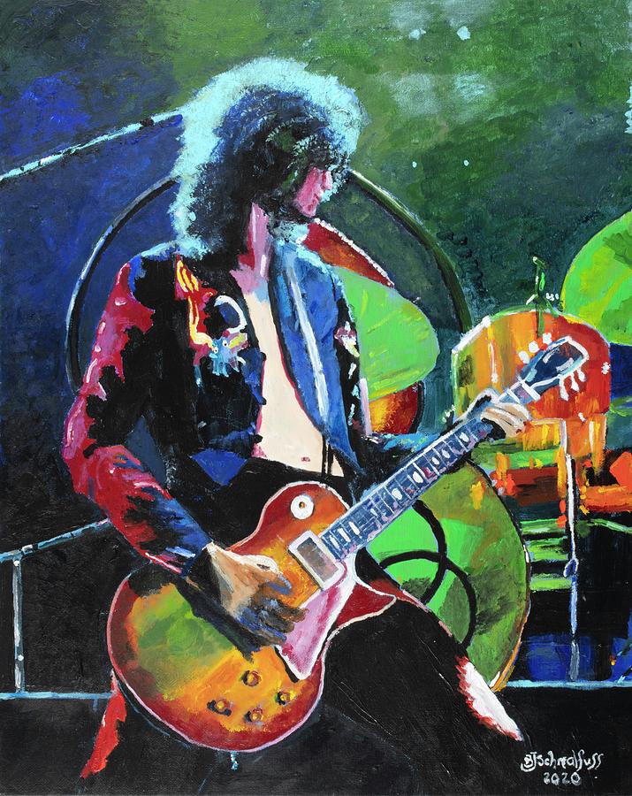 Jimmy Page - Trampled Under Foot Painting by Bruce Schmalfuss