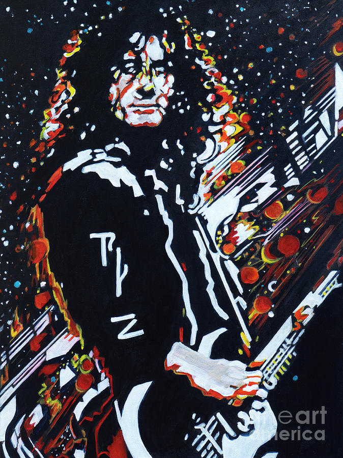 Jimmy Page - When Magic Filled The Air  Painting by Tanya Filichkin