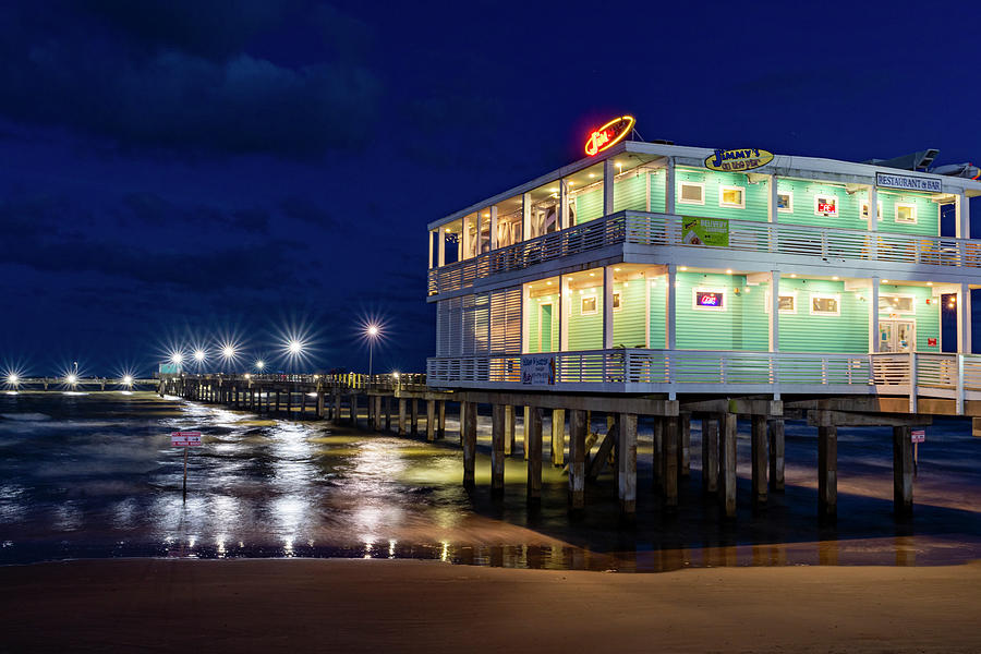 Pier Photograph - Jimmys On The Pier, Galveston by Christopher Cagney