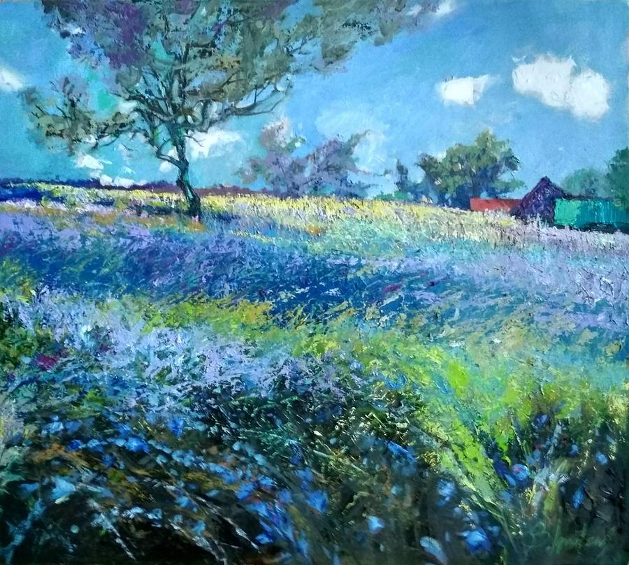 Jingle blue Painting by Sergey Ignatenko