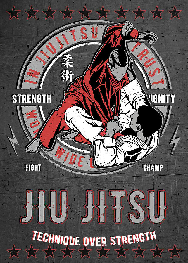 Jiu Jitsu Bjj Ju Jutsu Poster Dam Tapestry - Textile by James Perez ...