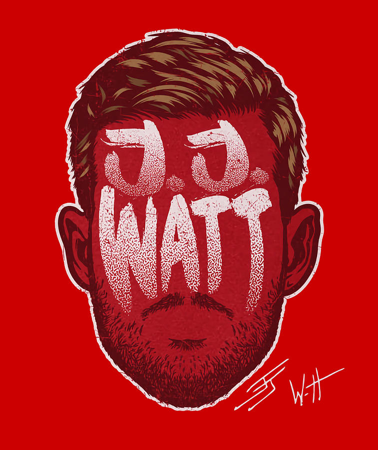 Football Digital Art - JJ Watt Player Silhouette by Kelvin Kent