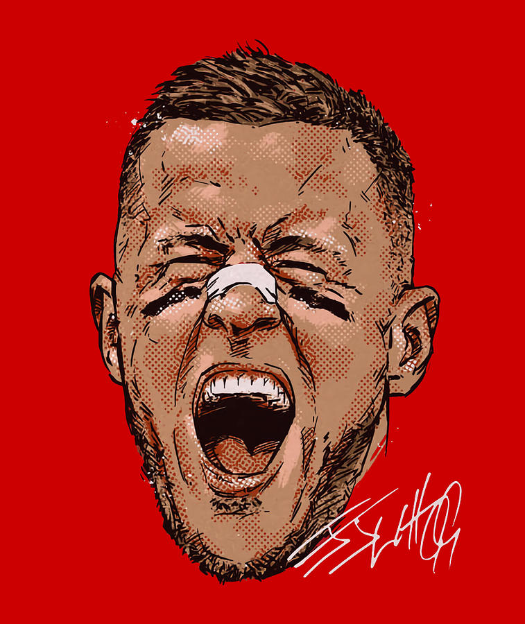 Football Digital Art - JJ Watt Scream by Kelvin Kent