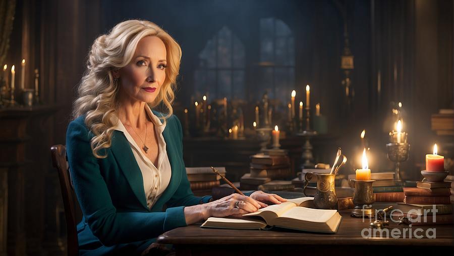 J.K. Rowlings Enchantment A Portrait Celebrating the Endless Magic and Power of Words Digital Art by Pablo Avanzini