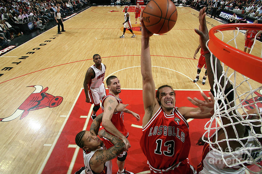 Joakim Noah and Jermaine Oneal Photograph by Gary Dineen
