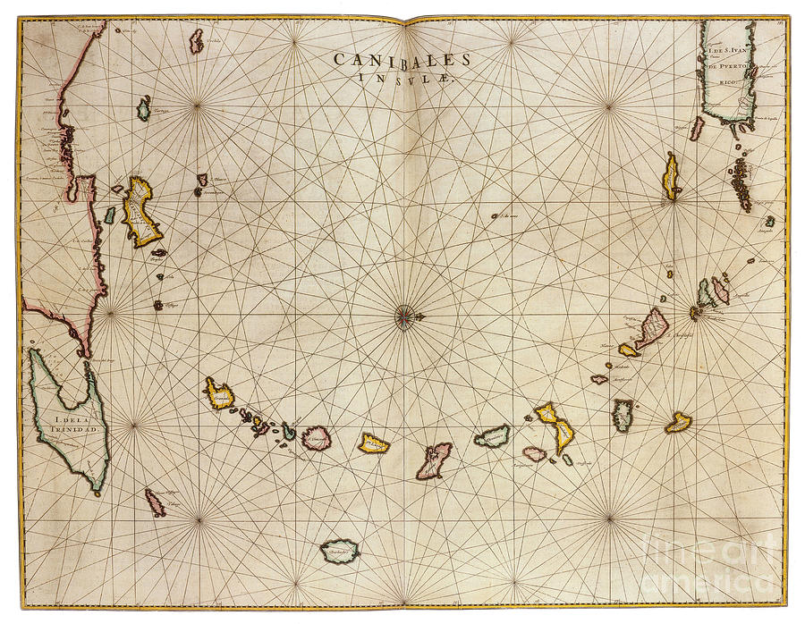 Joan Blaeu, Caribbean Islands Map, 17th Century Photograph by Science Source