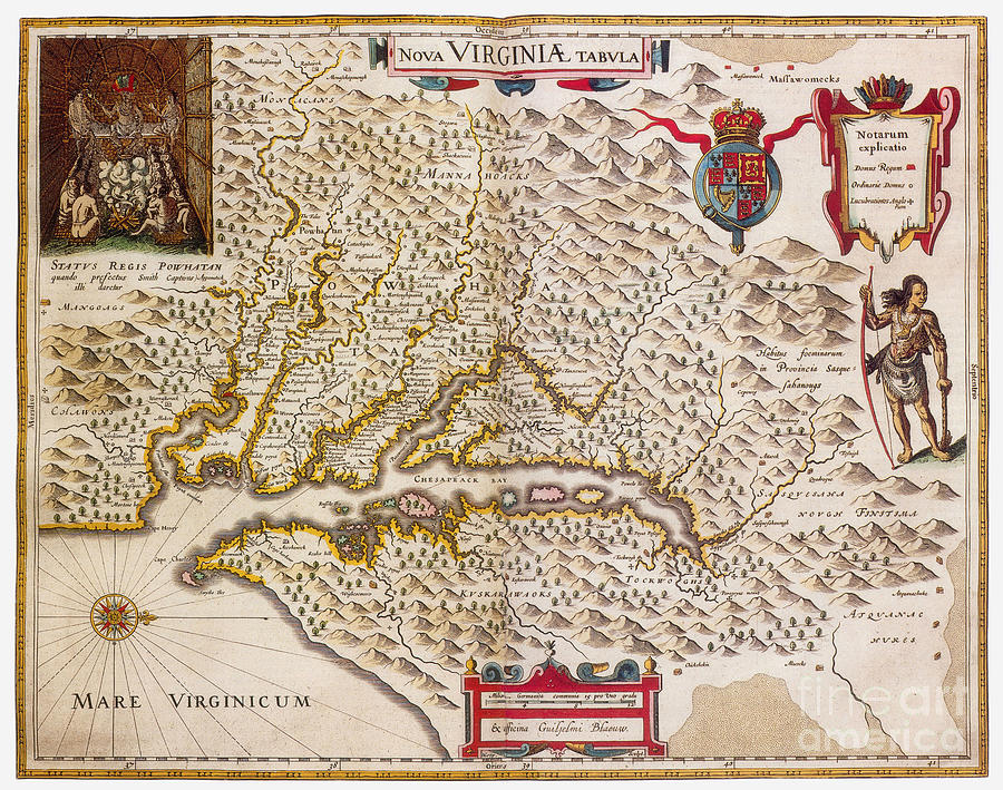 Joan Blaeu, Virginia Colony Map, 17th Century Photograph by Science Source