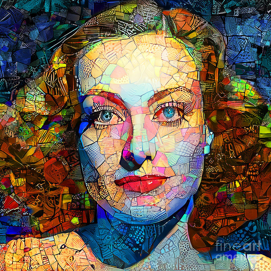 Joan Crawford in Contemporary Modern Art 20211121 square Photograph by Wingsdomain Art and Photography