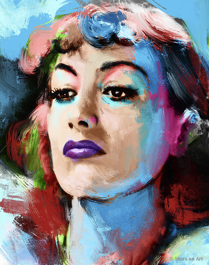 Joan Crawford Painting - Joan Crawford portrait painting by Movie World Posters