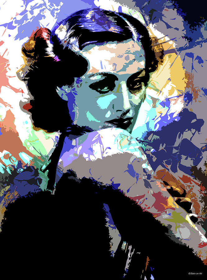 Joan Crawford psychedelic portrait Digital Art by Movie World Posters