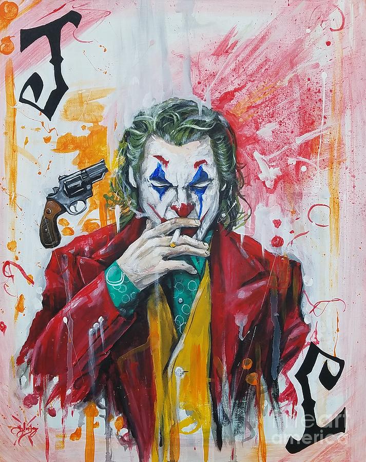 Joaquim Phoenix Joker Painting by Tyler Haddox