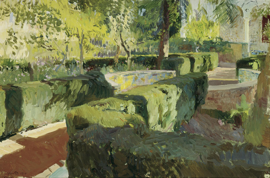 Joaquin Sorolla/ Garden of the artists house IV. Painting by Joaquin Sorolla -1863-1923- Joaquin Sorolla/ Garden of the artists house IV. Painting by Joaquin Sorolla -1863-1923-