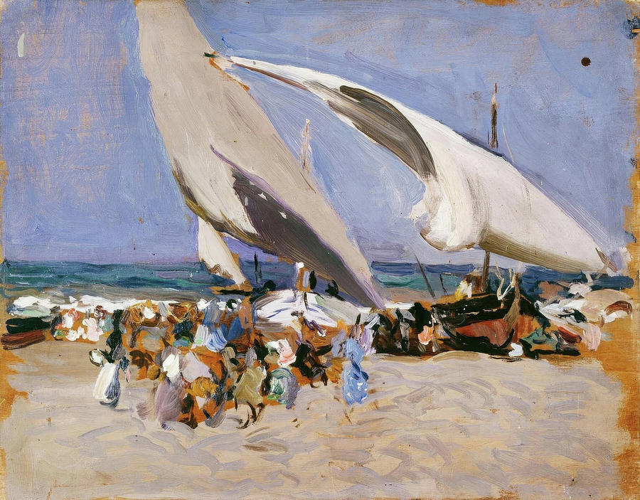 Joaquin Sorolla/ Valencia Beach, 1901. Oil on canvas. Painting by Joaquin Sorolla -1863-1923-