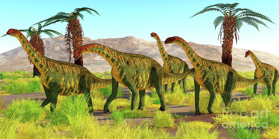 Jobaria Dinosaurs Digital Art by Corey Ford