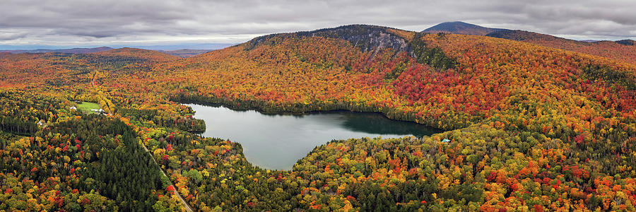 Jobs Pond Panorama - Westmore, Vermont Photograph by John Rowe
