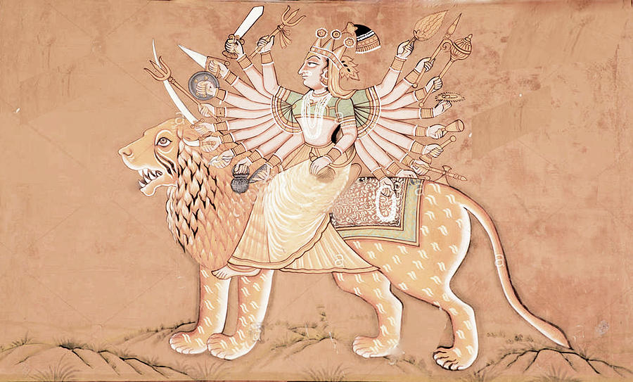 Jodhpuri Durga Digital Art by Asok Mukhopadhyay