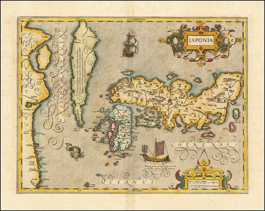 Jodocus Hondius Title Iaponia with the Island of Korea1619 circa ...