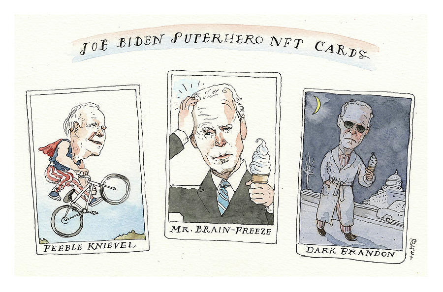 Joe Biden Cool Calm and Collected Painting by Barry Blitt