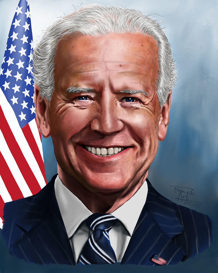 Joe Biden Painting Digital Art by Femchi Art - Fine Art America