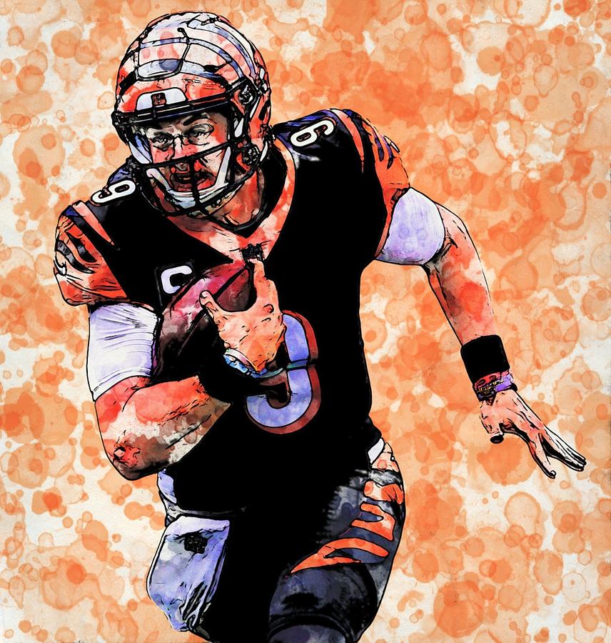 Joe Burrow Bengals QB Digital Art by Bob Smerecki - Fine Art America