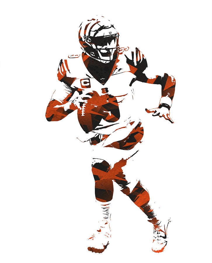 Joe Burrow Cincinnati Bengals Sketch Art 100 Mixed Media by Joe ...