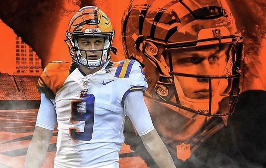 joe burrow lsu and bengals helmet