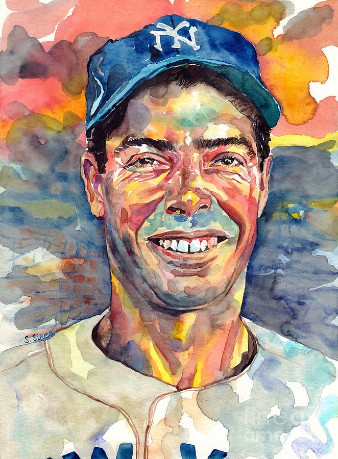 Major League Movie Painting - Joe DiMaggio Portrait by Suzann Sines