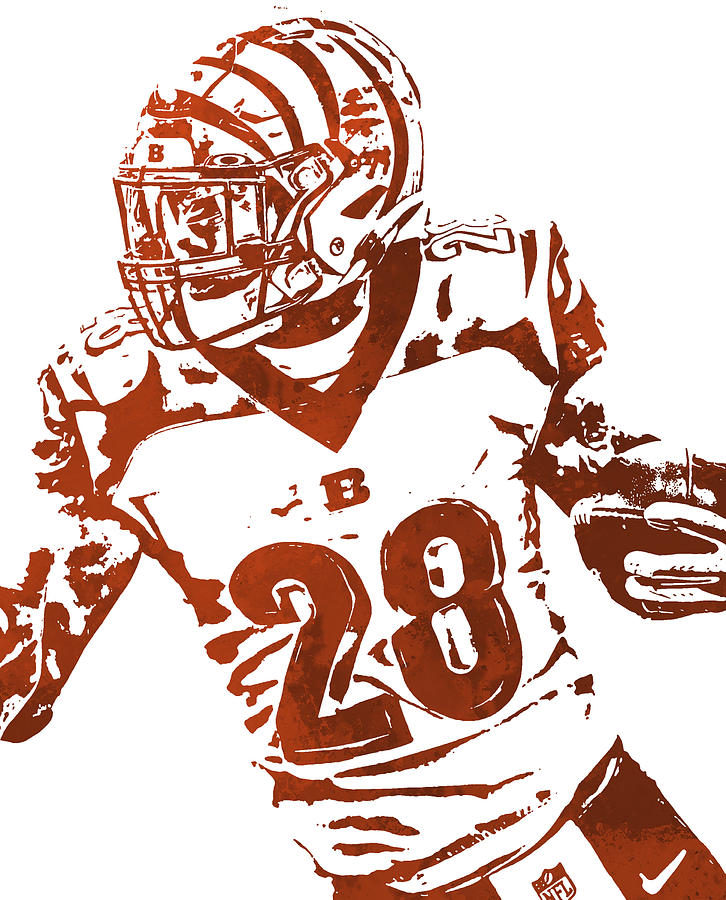 Joe Mixon Cincinnati Bengals Pixel Art By Joe Hamilton