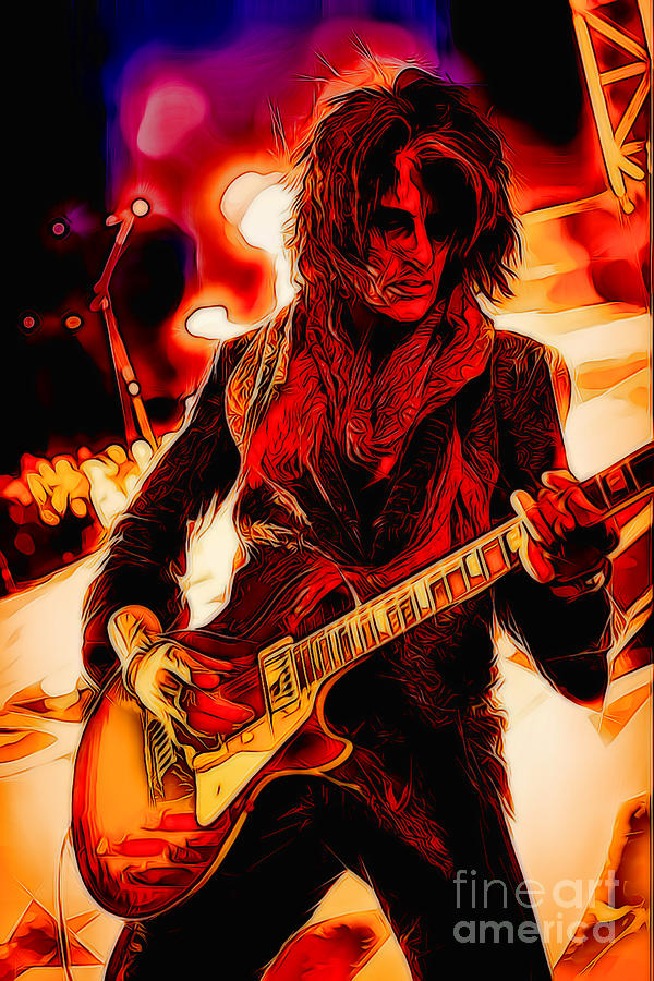 Joe Perry In The Darkness Digital Art by Ray Brown - Fine Art America